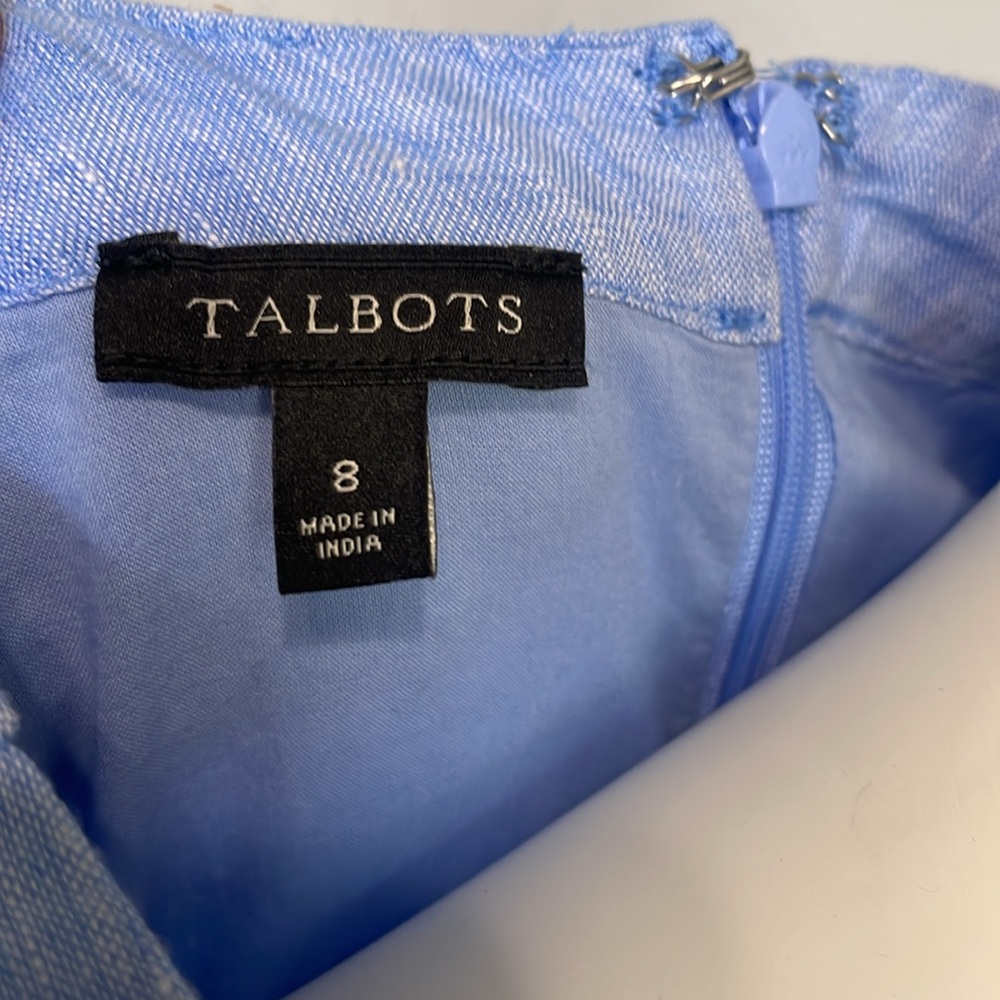 Talbots Split Neck Linen Shift Dress Euc - image 8
